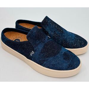 REVITALIGN Women's Sparrow Sneaker Mule Denim Dark Wash Sparkle Womens Size 6.5